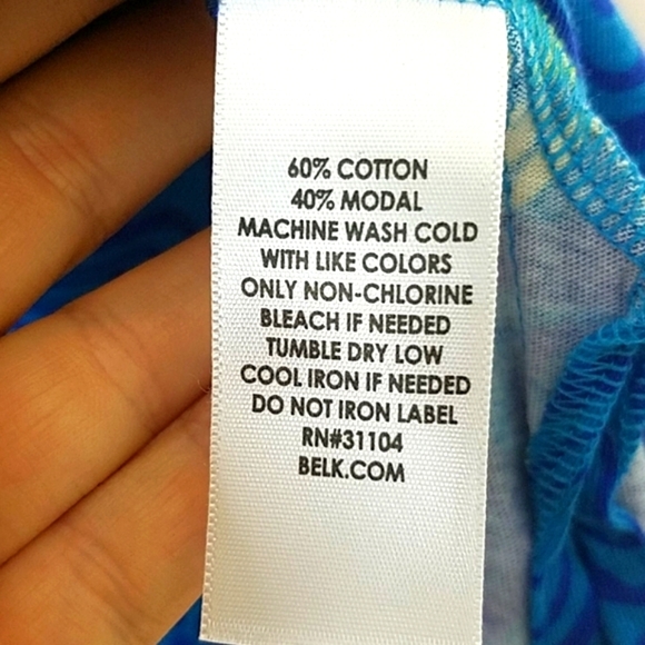 Tank Top Blue Mini Sundress Or Tunic Stretch Geometric Print New - Picture 2 of 7